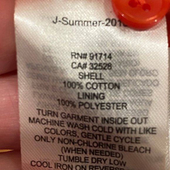 Armani Exchange Spicy Orange Button Front Shirt Dress Tie Bow 6 (runs small) - Picture 7 of 7